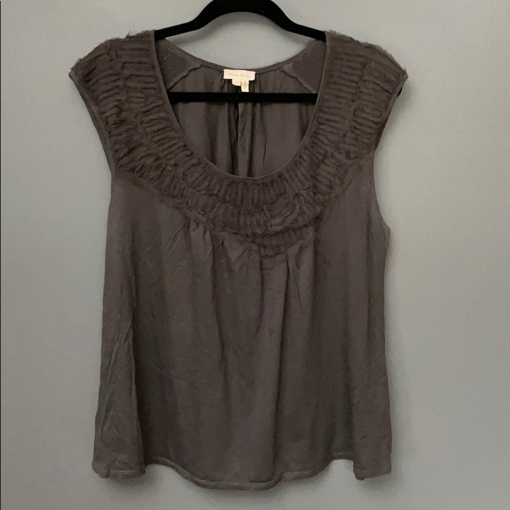 Anthropologie Meadow Rue Gray Textured Verona Top